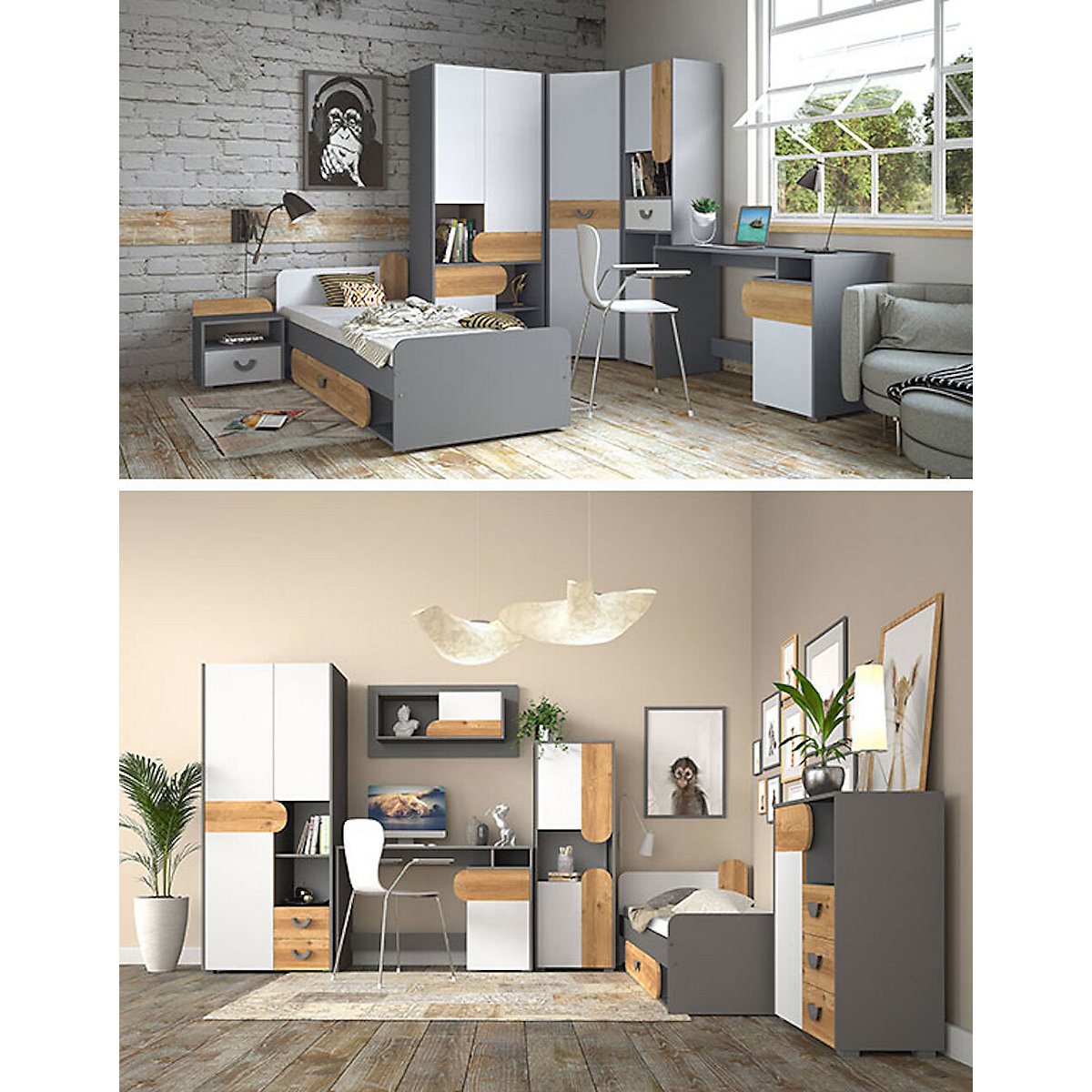Jugendzimmer-Set komplett Carina 6-teilig 7-türig mit 3 Schubladen