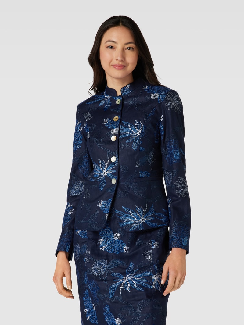 Blazer mit Allover-Muster in marineblau