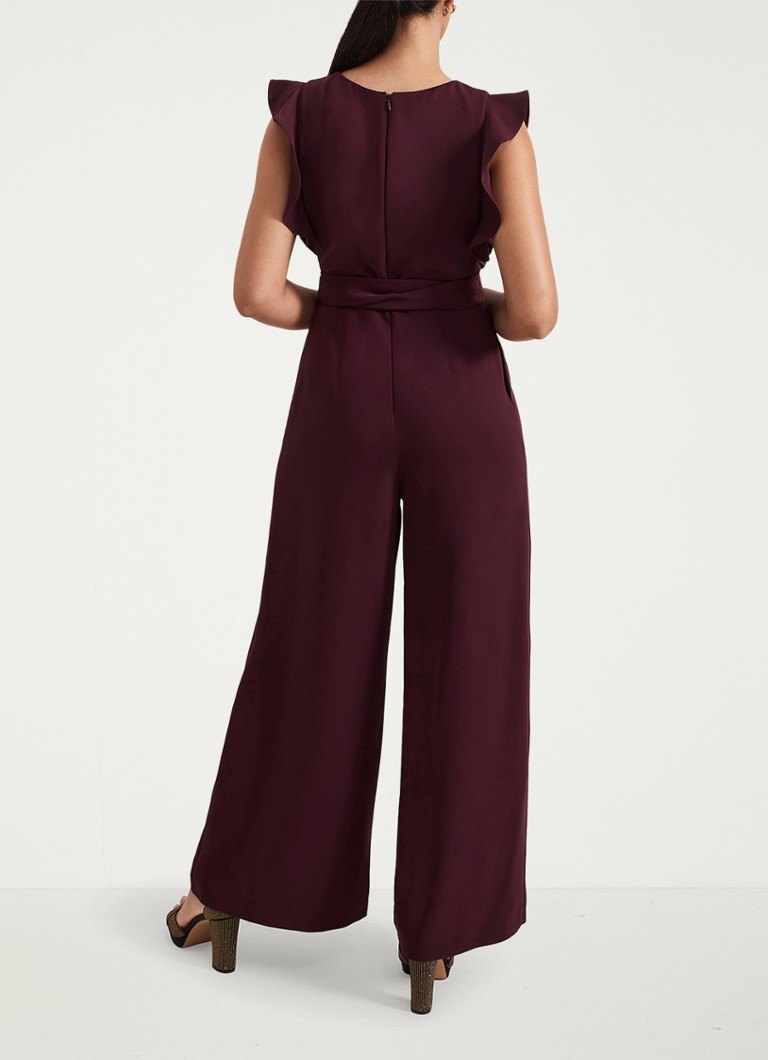 Phase Eight Petite Ayla wide fit jumpsuit with tie belt