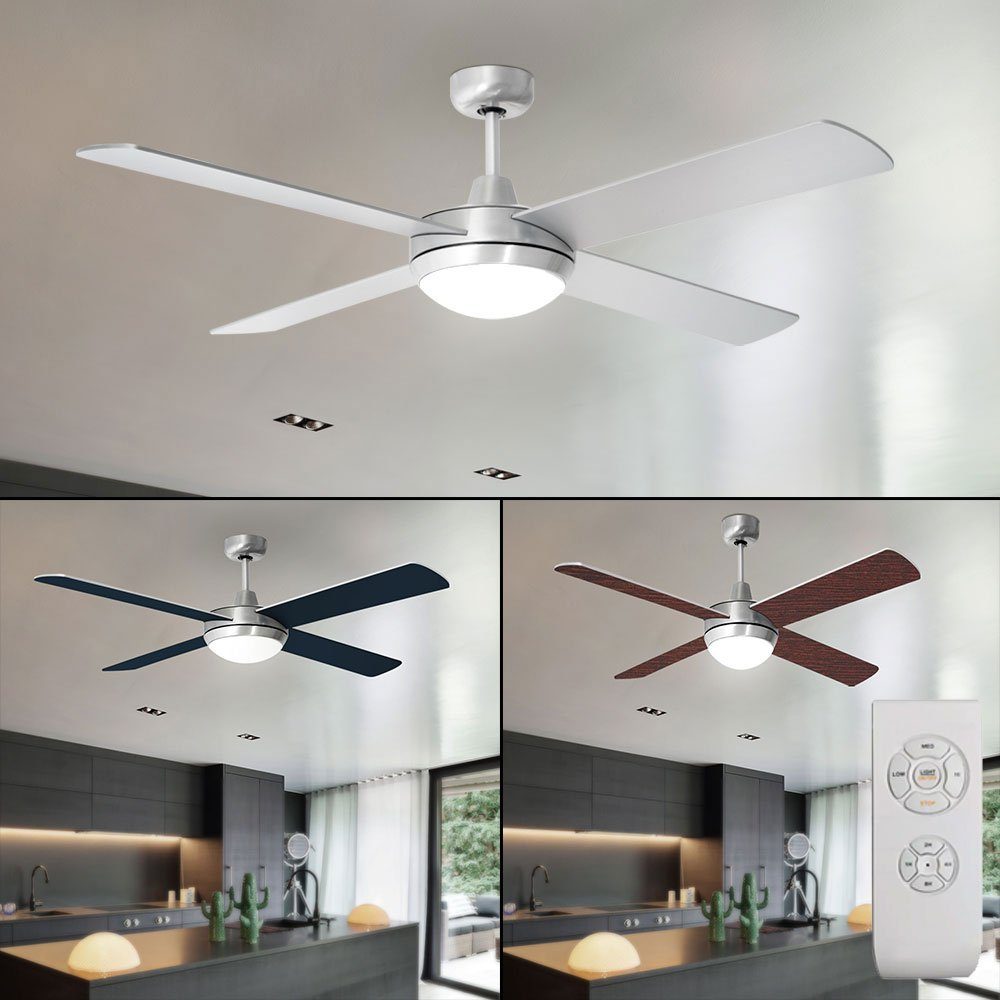 etc-shop Deckenventilator, Deckenventilator mit Beleuchtung und Fernbedienung leise 132cm
