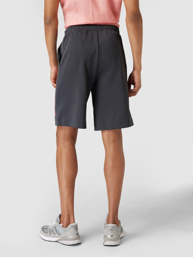 Sweatshorts mit Label-Print Modell 'Heos' in dunkelgrau