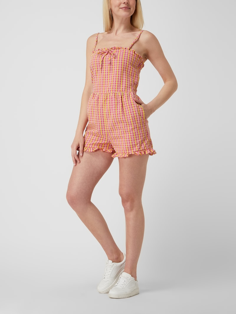 Playsuit mit Karomuster Modell 'Cille' in pink