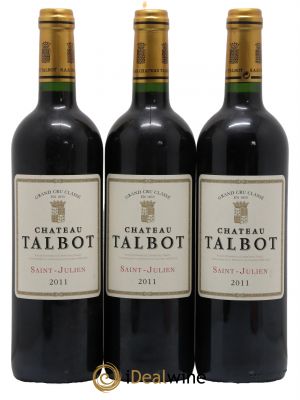Château Talbot 4ème Grand Cru Classé  2011 - Lot de 3 Bouteilles