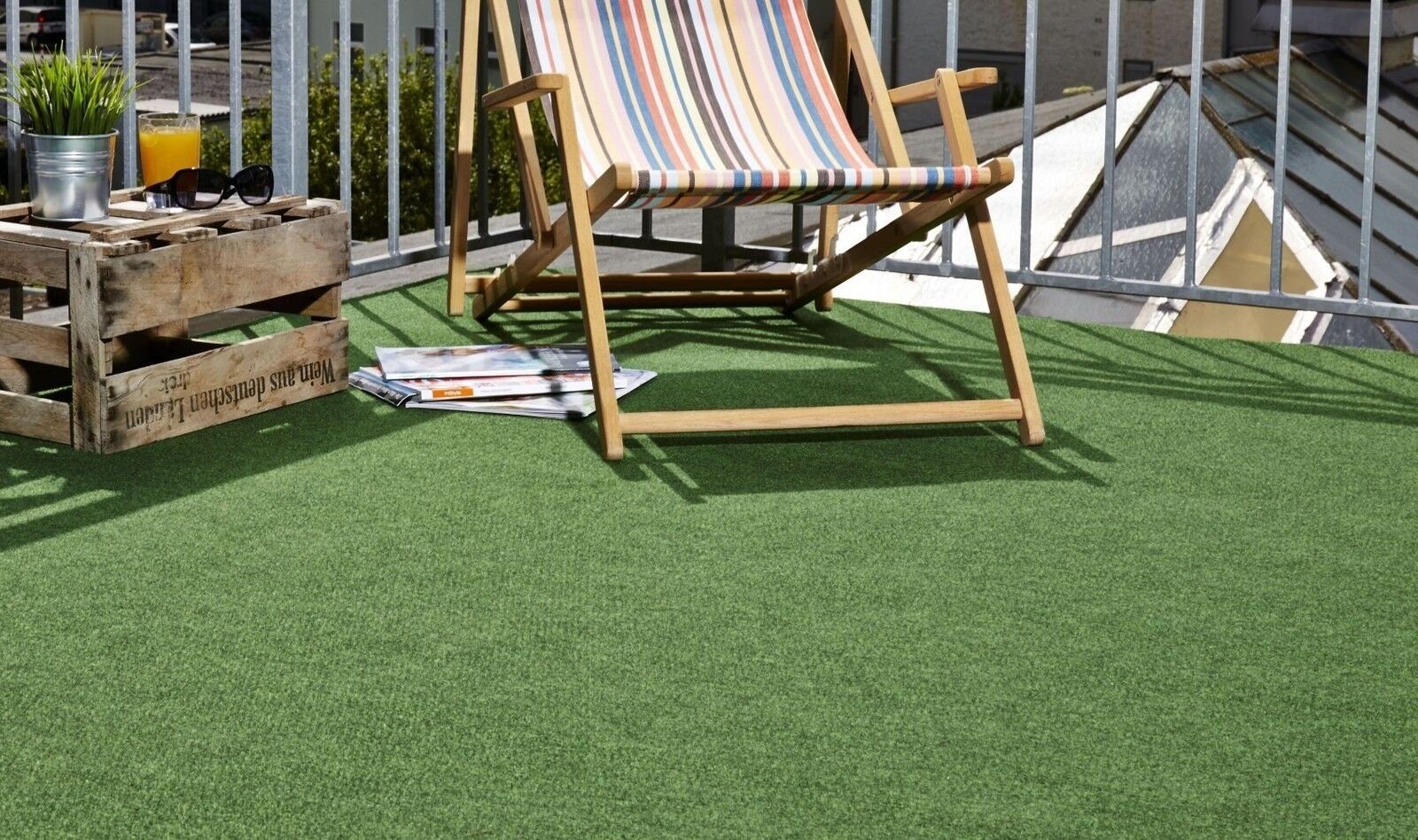 Kunstrasen Easy, Andiamo, Rechteckig, Höhe: 3 mm, zuschneidbar, UV-Stabil, Outdoorteppich, Rasenteppich
