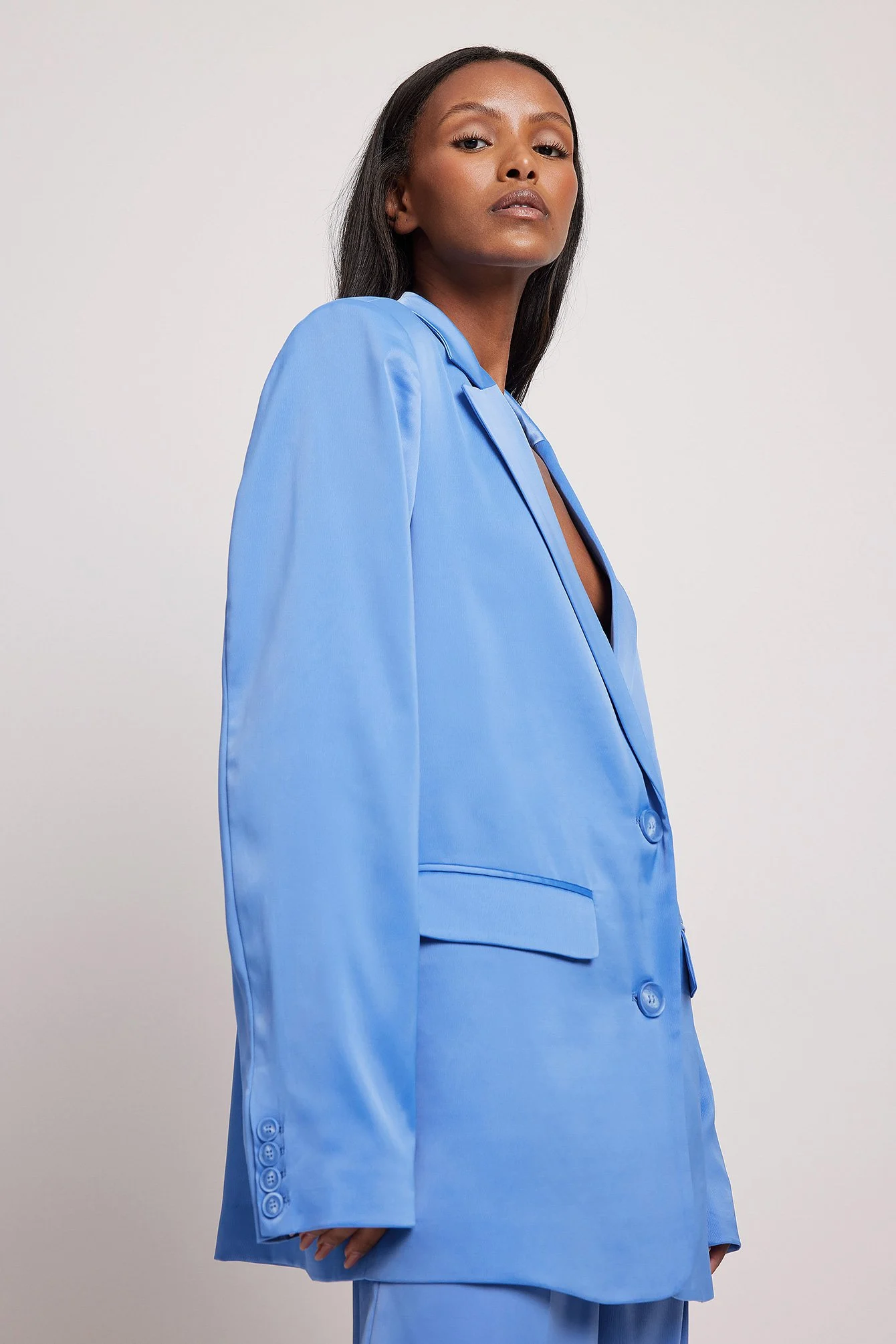 Oversized-Blazer aus Satin aus Satin