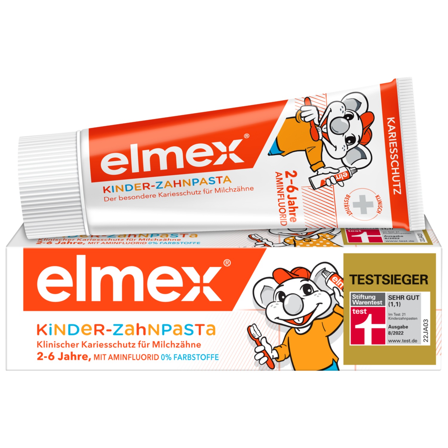 Kinder-Zahnpasta zum Schutz der Milchzähne gegen Karies