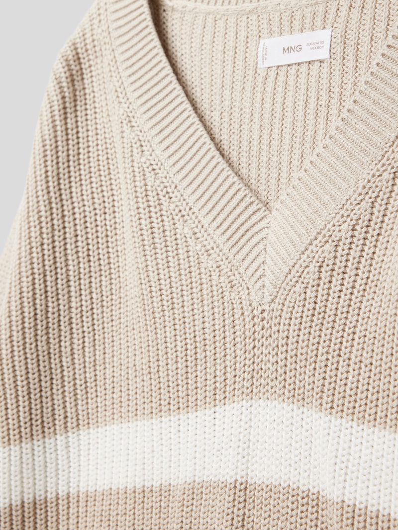Strickpullover mit Streifenmuster Modell 'tolouse' in beige