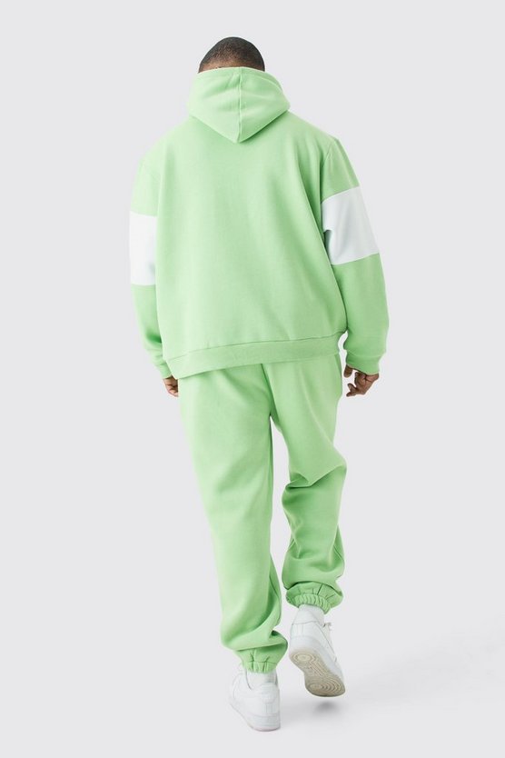 Plus Colorblock Man Trainingsanzug mit Kapuze