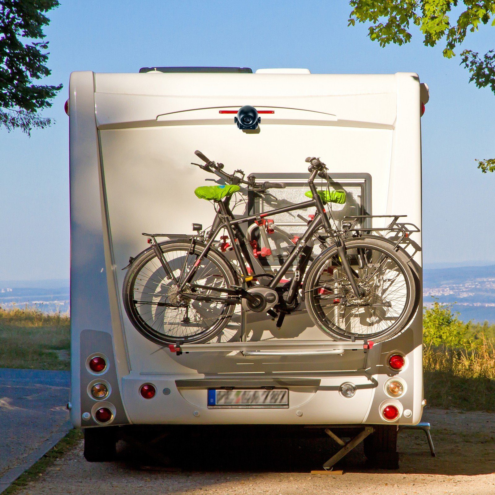 CARMATRIX CM-712 Rückfahrkamera (WLAN Funk Auto Rückfahrkamera Akku Magnet Wohnmobil Pferd Anhänger, Aufladbare Batterie, kostenlose App, Distanzlinien zu- und abschalten)