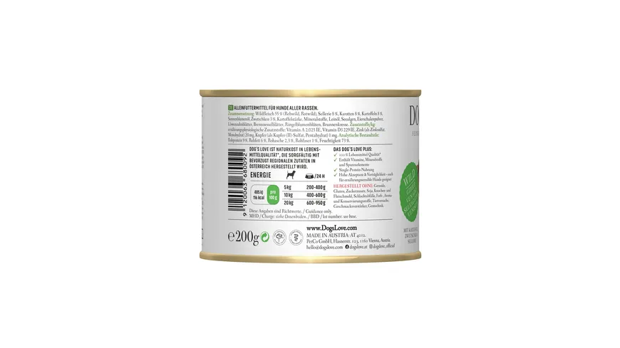 DOG'S LOVE Hundenassfutter Adult Wild 200 g
