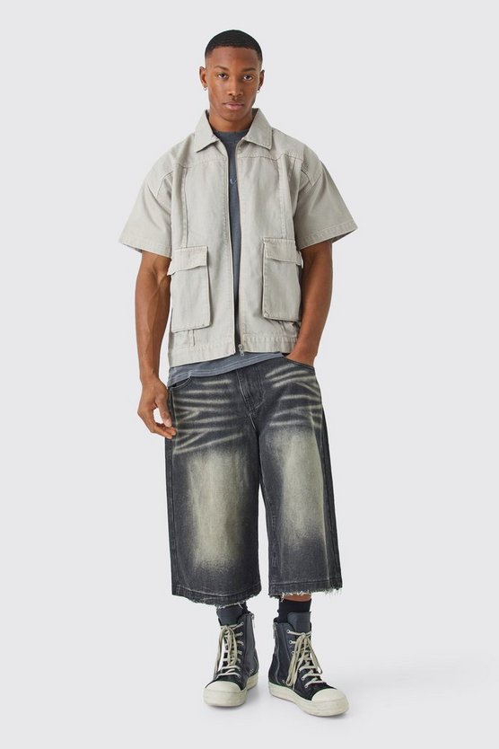 Short Sleeve Twill 3d Pocket Shirt