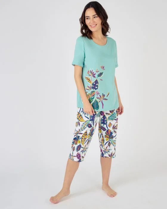 Tee-shirt de pyjama manches courtes pur coton peigné