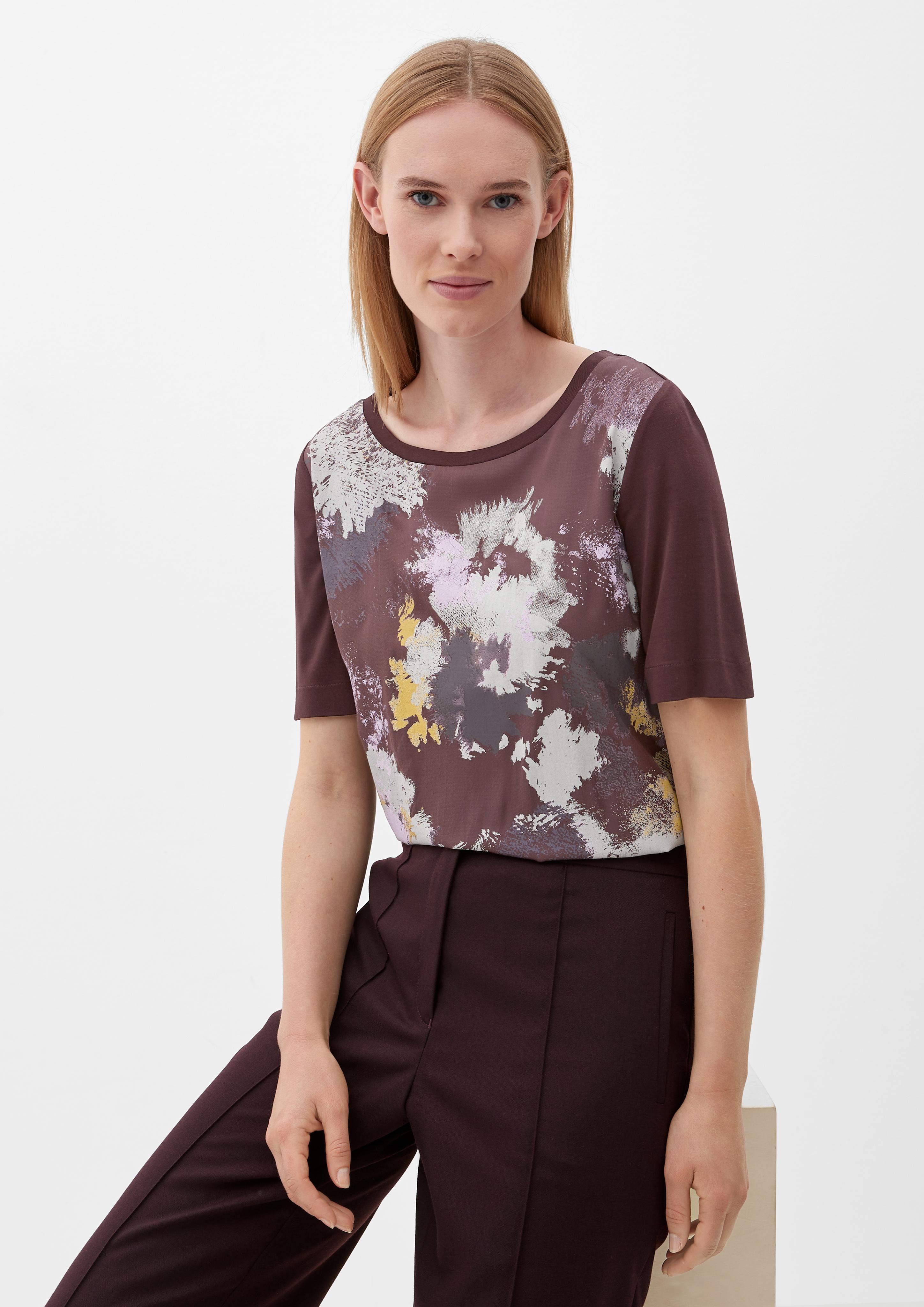 T-Shirt mit bedruckter Satinfront  2121917-47D0