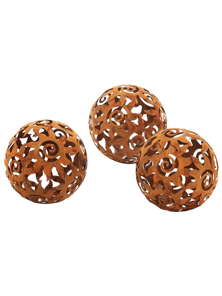 kobolo 3tlg. Set Gartendekoration KALURA in Braun günstig kaufen onesize