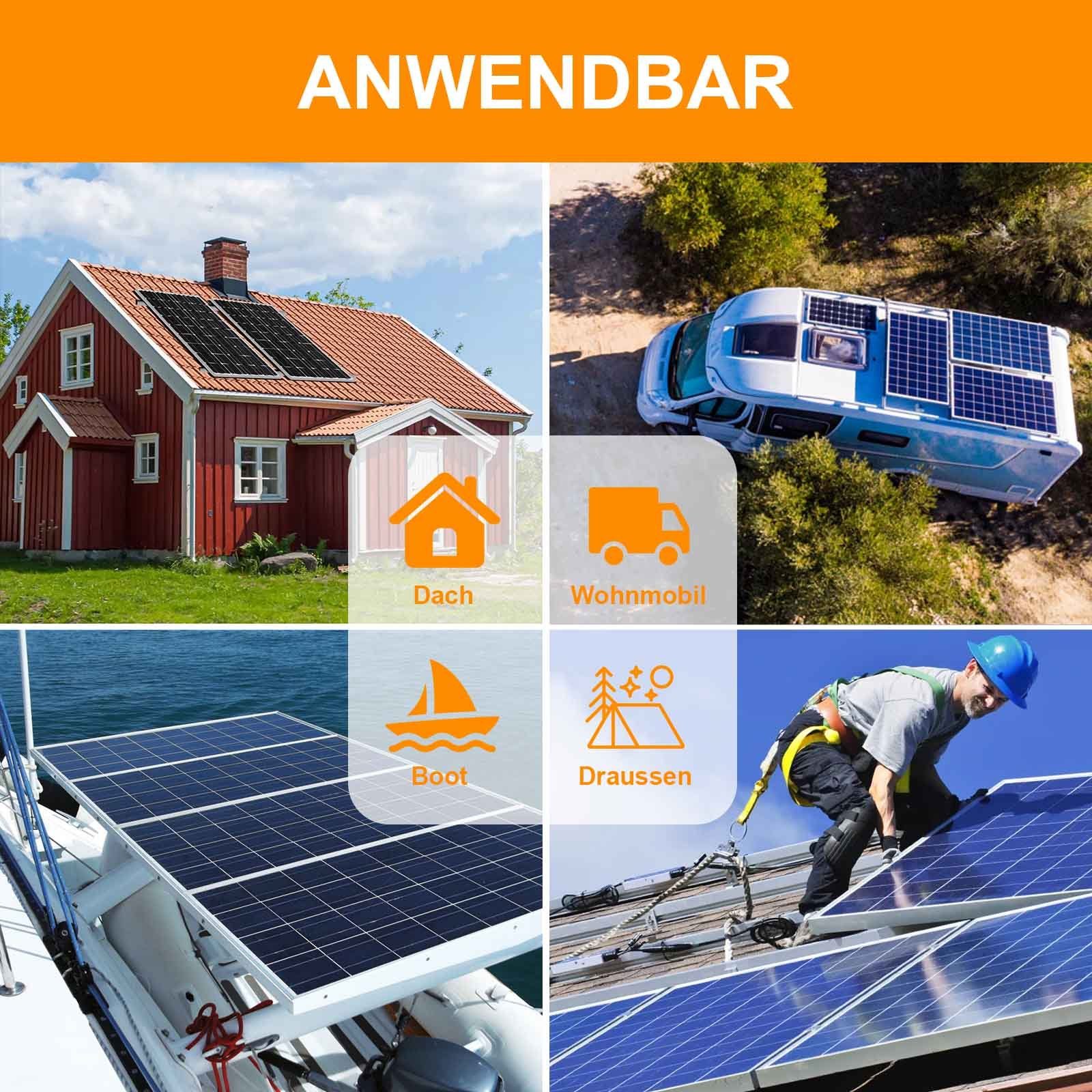 GLIESE Solarmodul Photovoltaik-Panel, Solarmodul, 400w, hoher Wirkungsgrad, 4 Stück, (4-St)