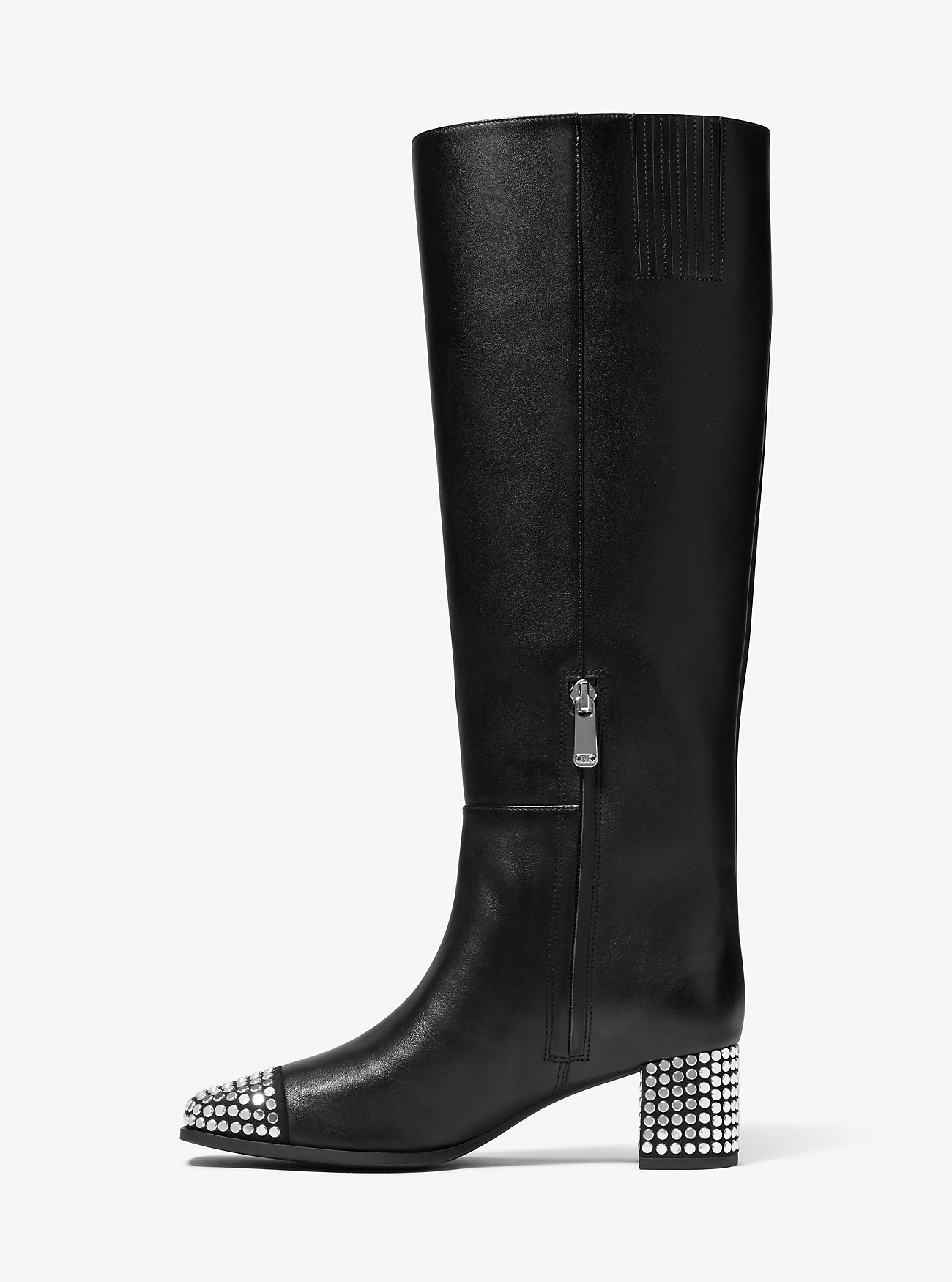 Matilda Embellished Leather Boot - BLACK