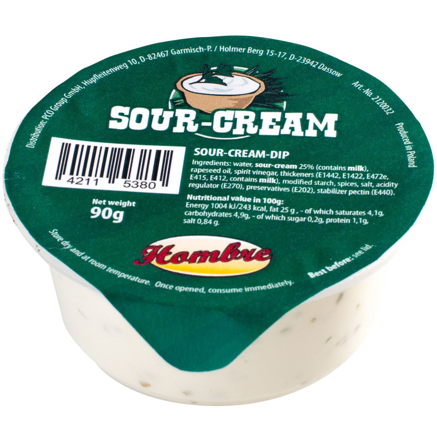 Hombre Nachos & Dip Sour Cream 165g