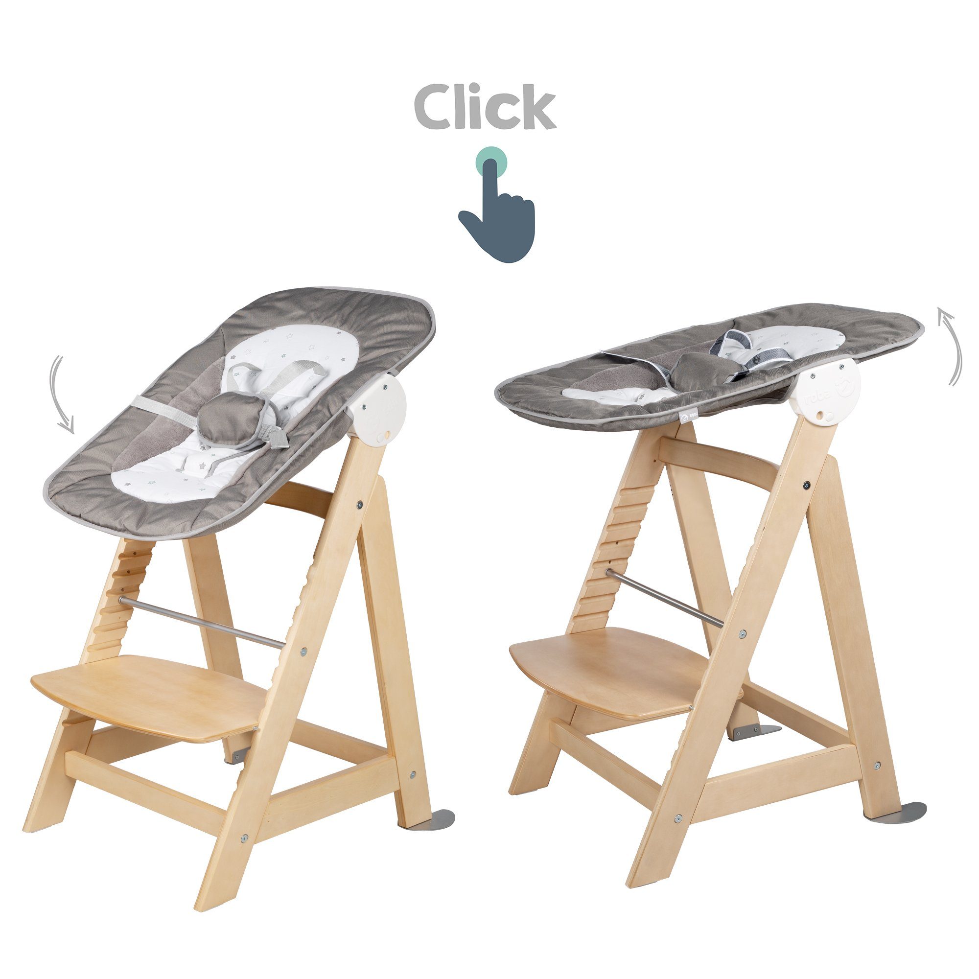 roba® Hochstuhl Born Up, Treppenhochstuhl mit Liegefunktion