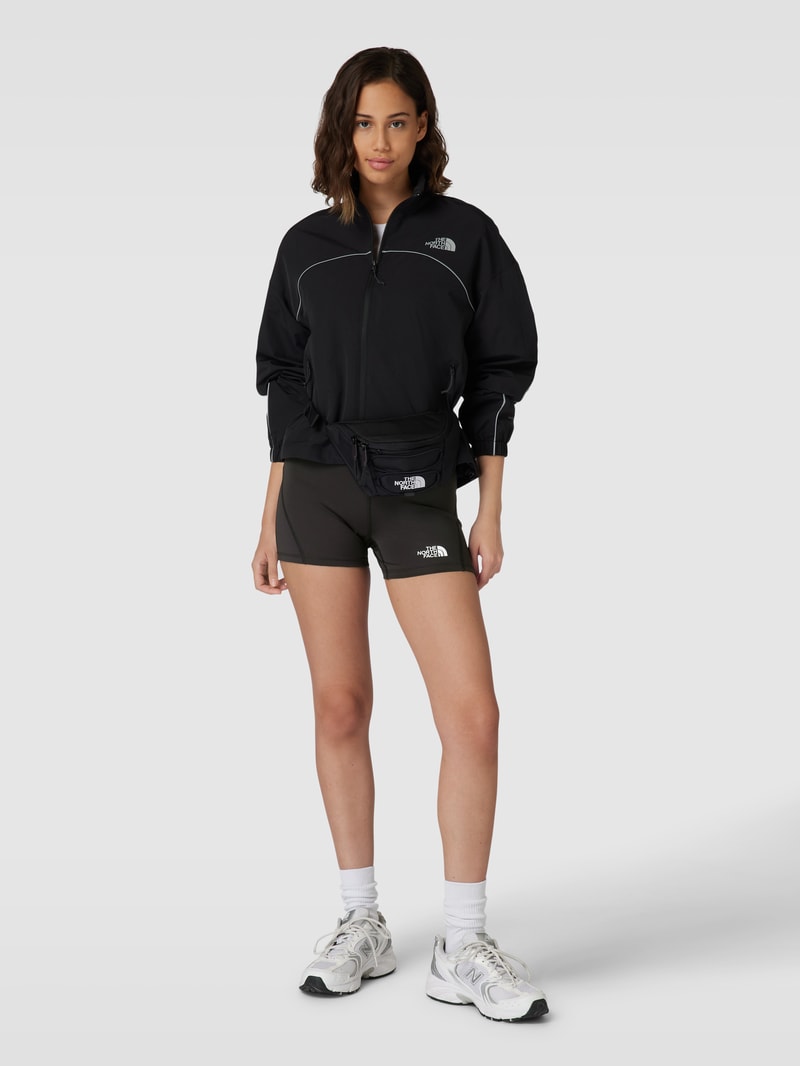 Shorts mit elastischem Logo-Bund in schwarz