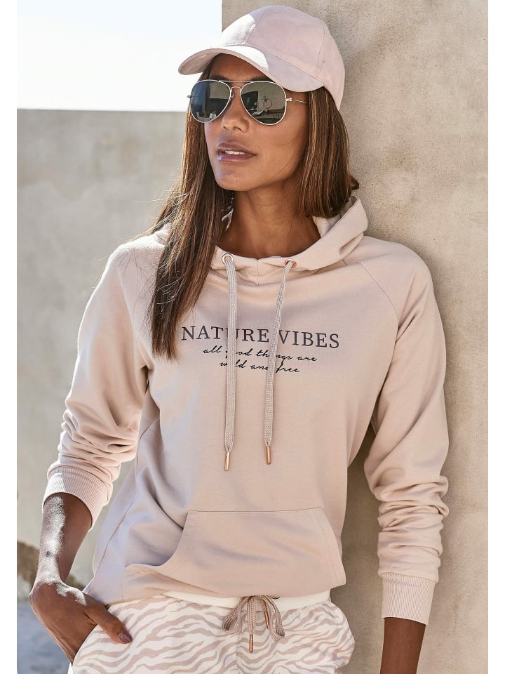 LASCANA Hoodie in nougat günstig kaufen