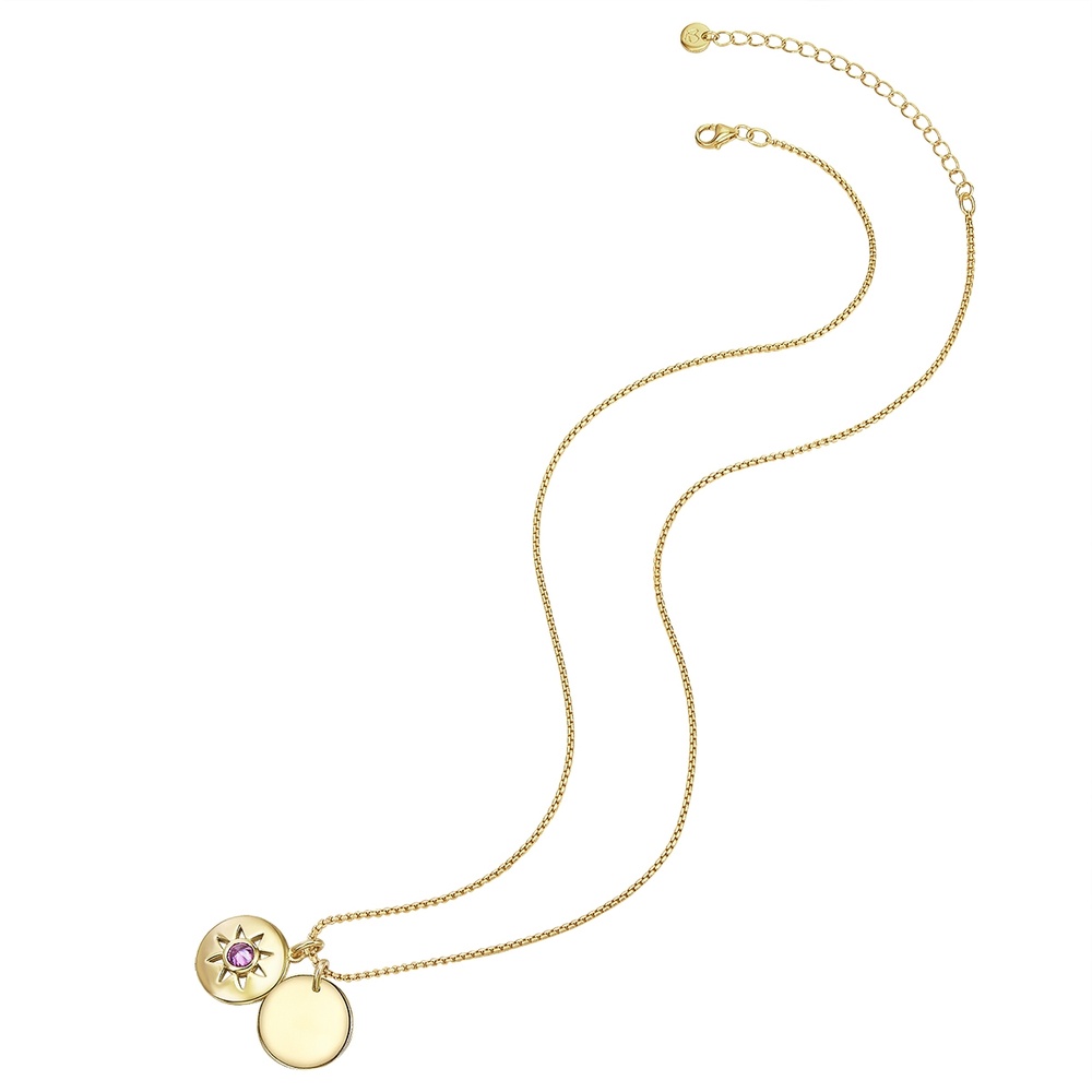 Glanzstücke München Collier en argent Soleil Argent sterling Oxyde de zirconium (CZ) en Or jaune collier