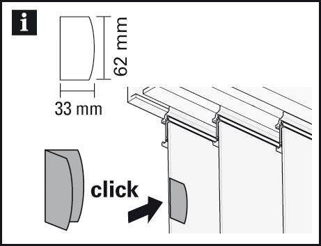 Magnetgriff Magnet-Clip, GARDINIA, Schiebegardinen, Schiebevorhänge, (1-St), Serie Flächenvorhang-Technik Atlanta 3-läufig