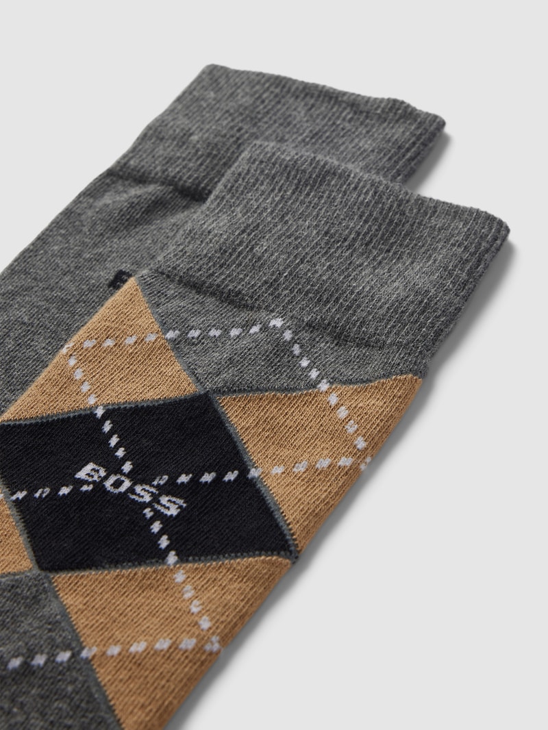 Socken mit Label-Detail im 2er-Pack in mittelgrau