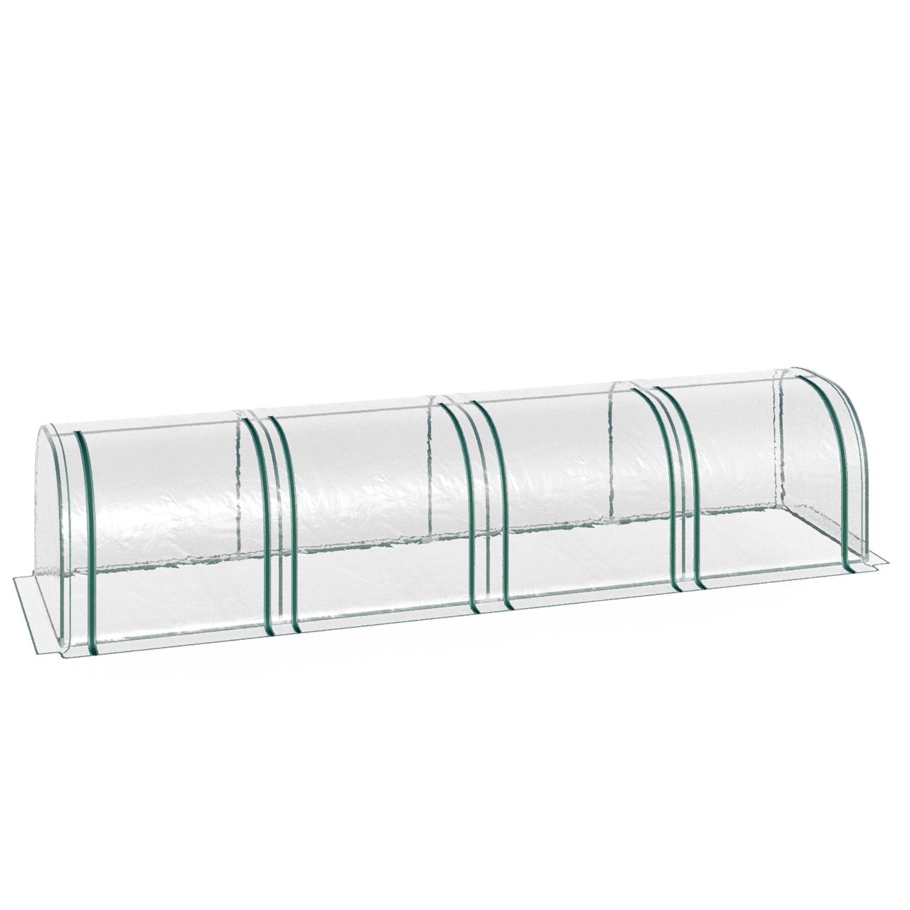 Outsunny Foliengewächshaus Treibhaus Gewächshaus mit Tür Frühbeet Stahl PVC