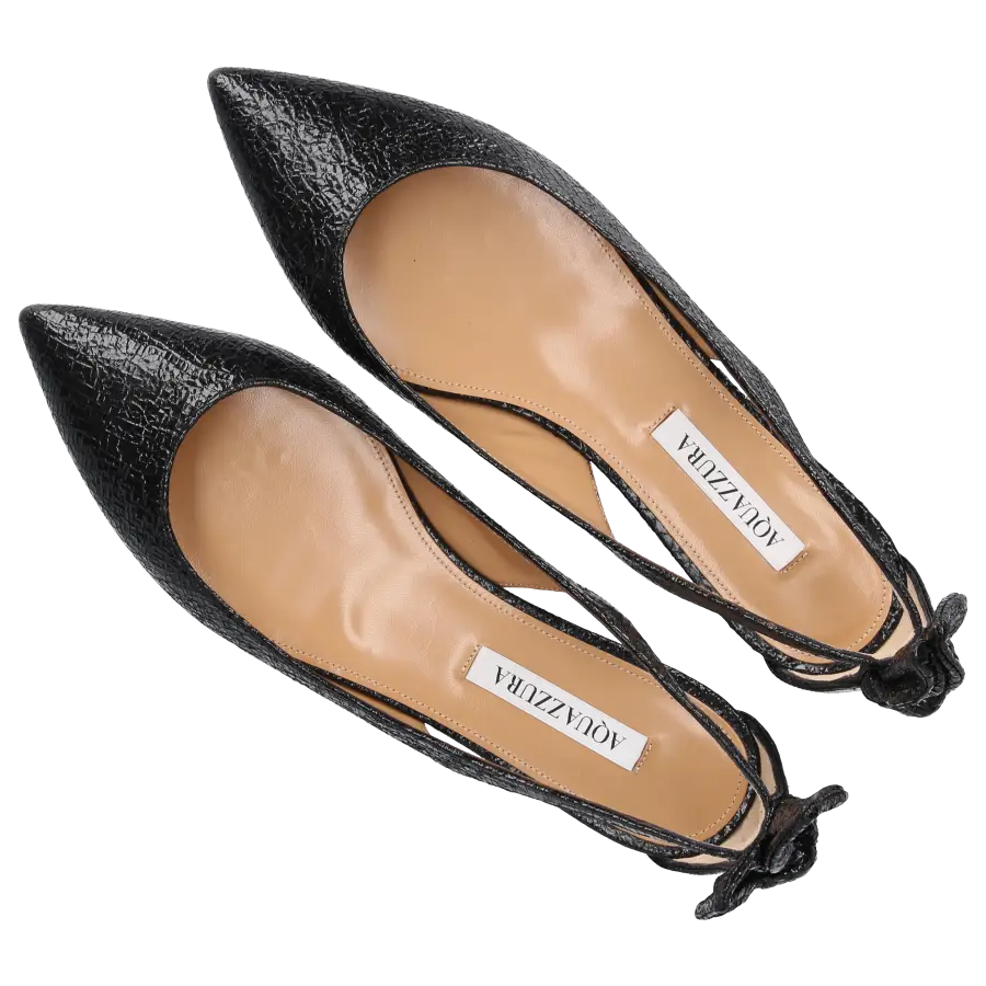 Aquazzura - Ballerinas BOW TIE Nappaleder - schwarz