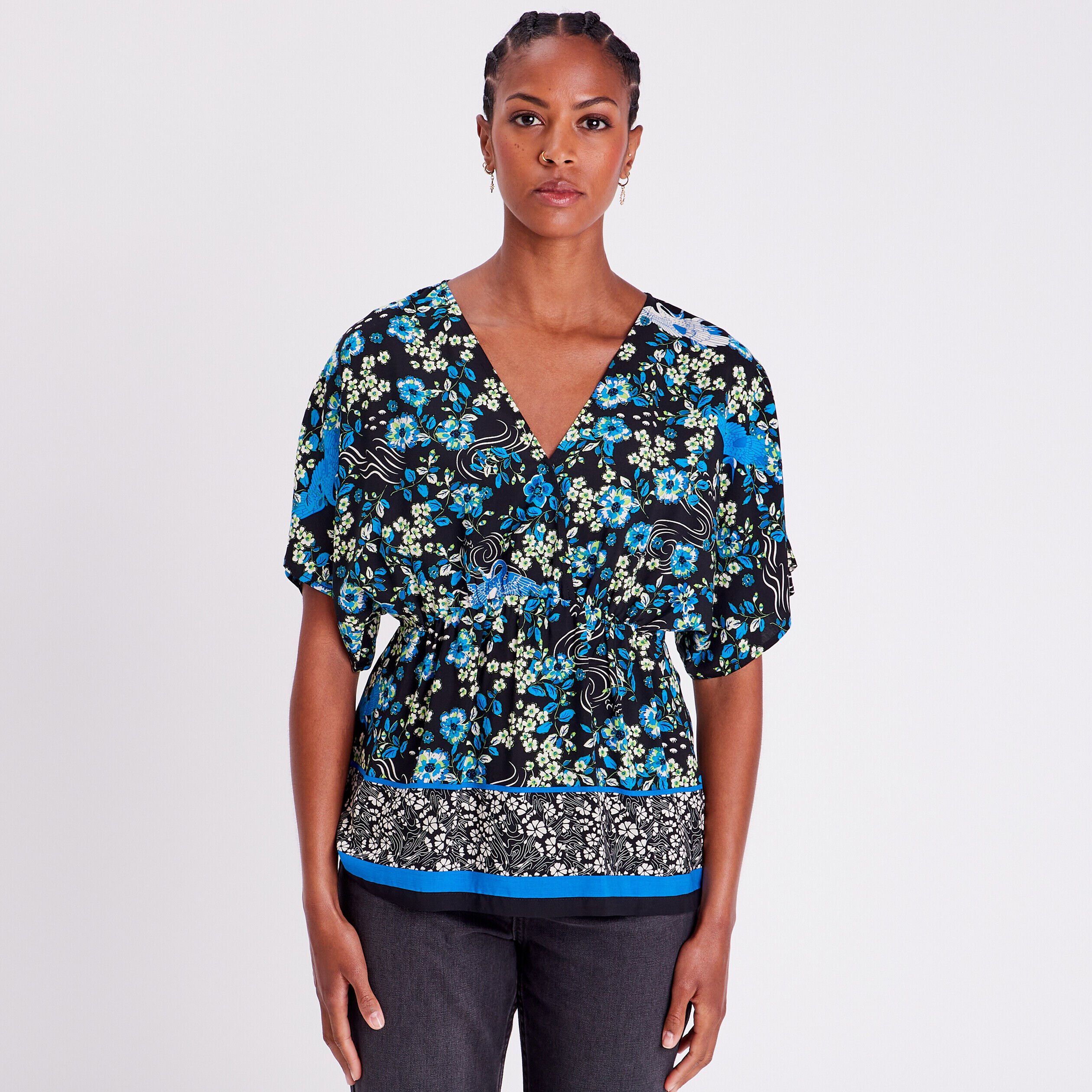 Blouse manches courtes noir femme | Cache Cache