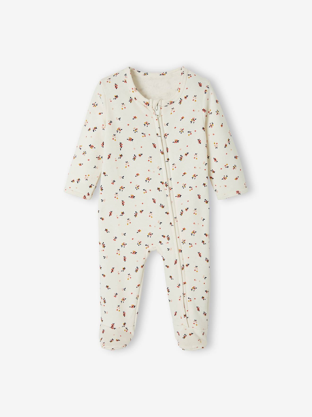 Lot de 2 pyjamas en molleton bébé ouverture naissance lot rose fumé