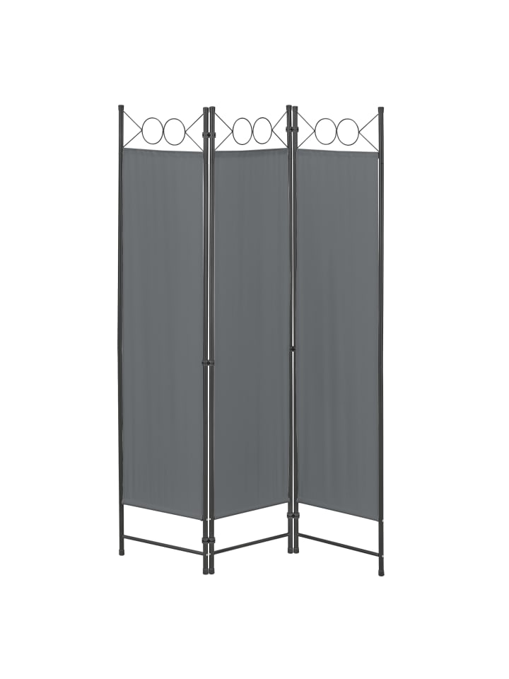 en.casa Raumteiler Saragossa 3-teilig in Grau (H)171cm (B)120cm günstig kaufen onesize