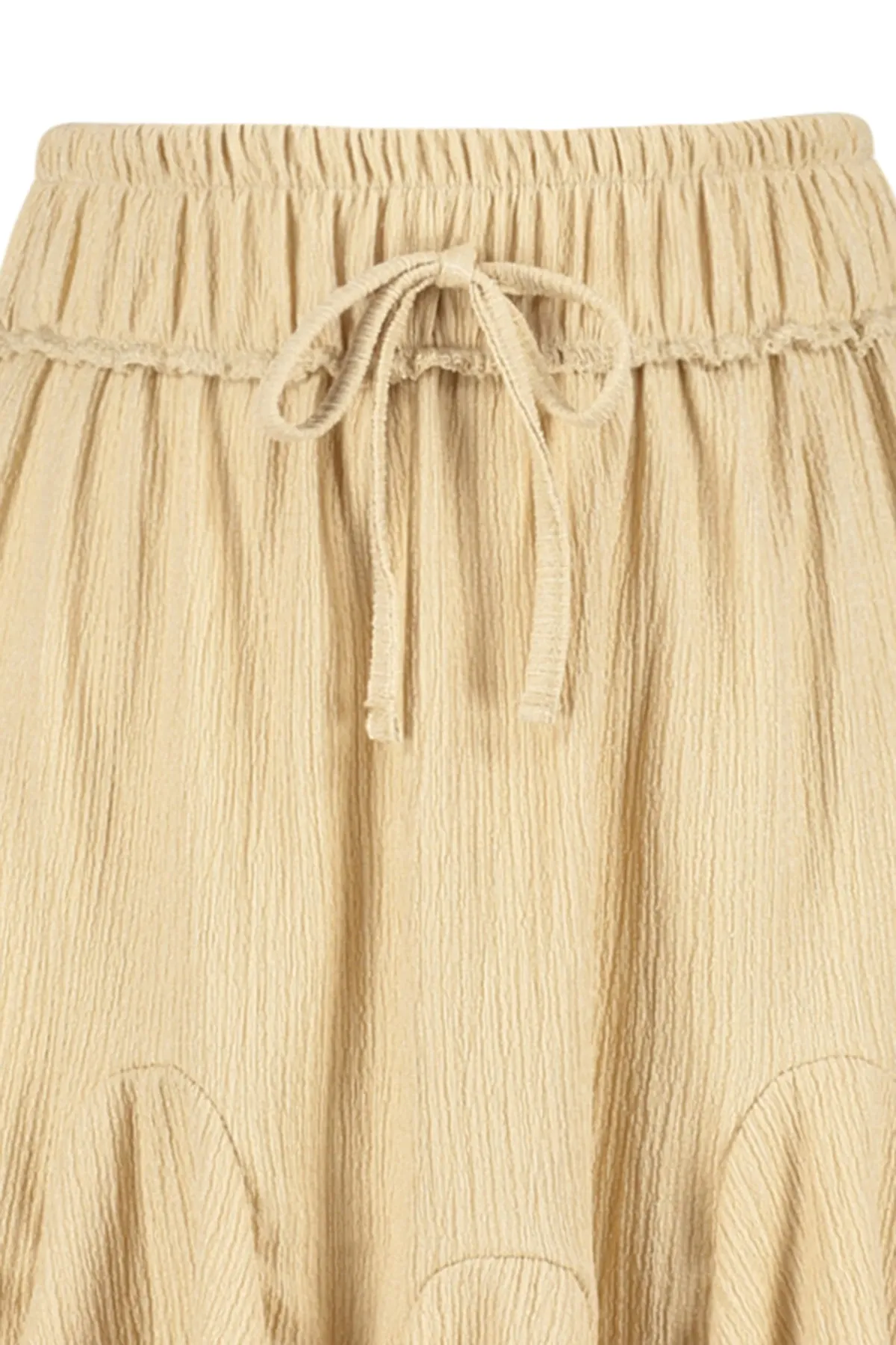 Trendyol Collection  Beiger Rock mit Rüschen und normaler Taille, Wickel-Mini-Strickrock TWOSS21ET0056