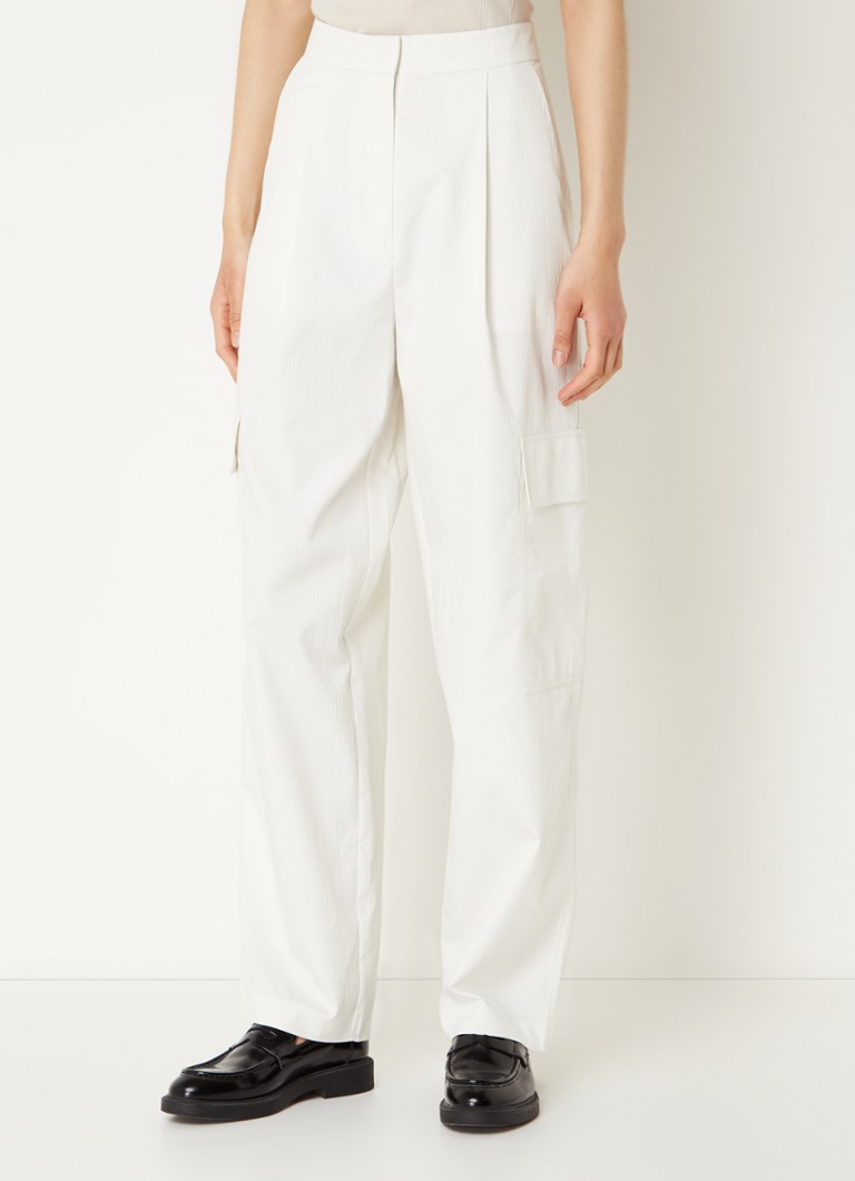 Παντελόνι Calvin Klein με ψηλή μέση και ίσια γραμμή, ανάγλυφη υφή