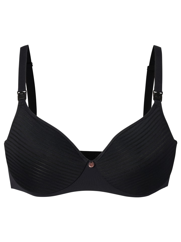 Noppies Gepolsterter Still-Bh Spacer Stripe Nursing Bra in Black günstig kaufen