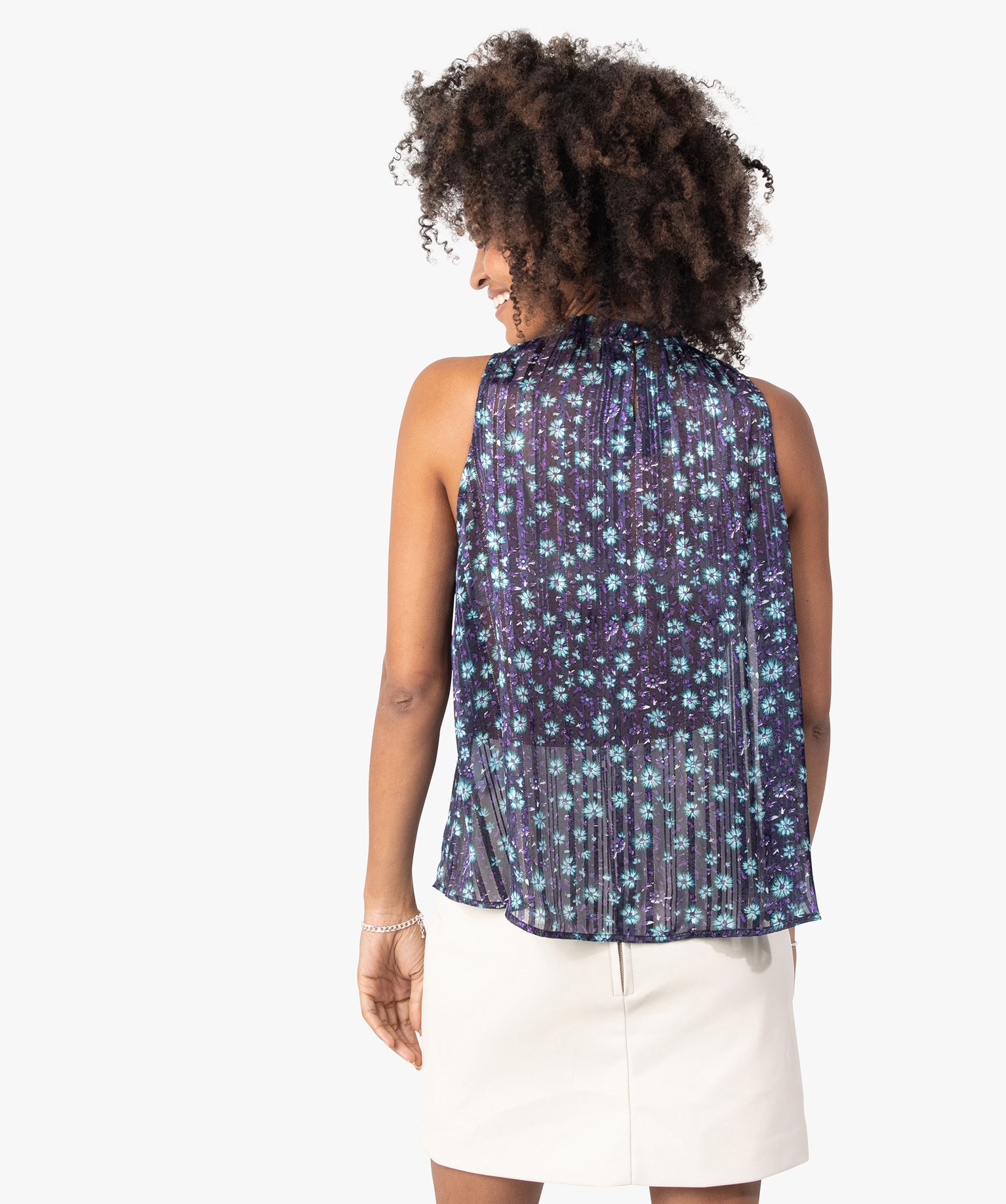 Blouse femme imprimée sans manches imprime | GEMO