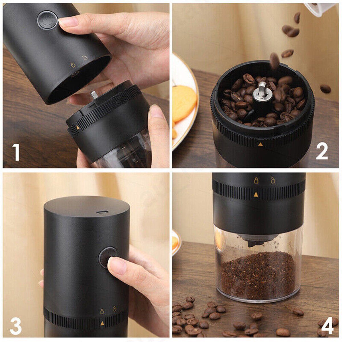 Yoyaxi Kaffeemühle Kabellose Kaffeemühle, elektrische USB-wiederaufladbare, Kaffeebohnenmühle