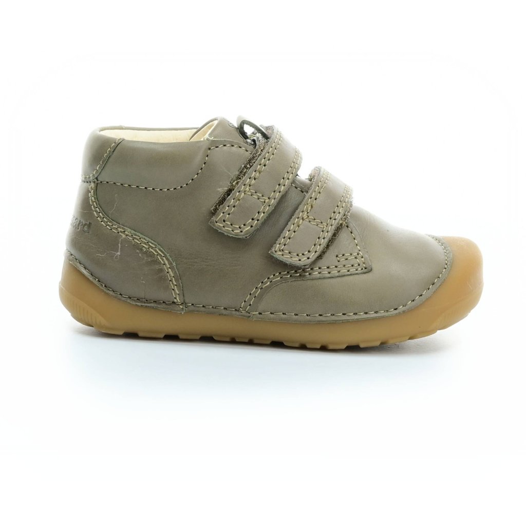 Bundgaard Petit Velcro Army grüne Mid Cut Barfußschuhe