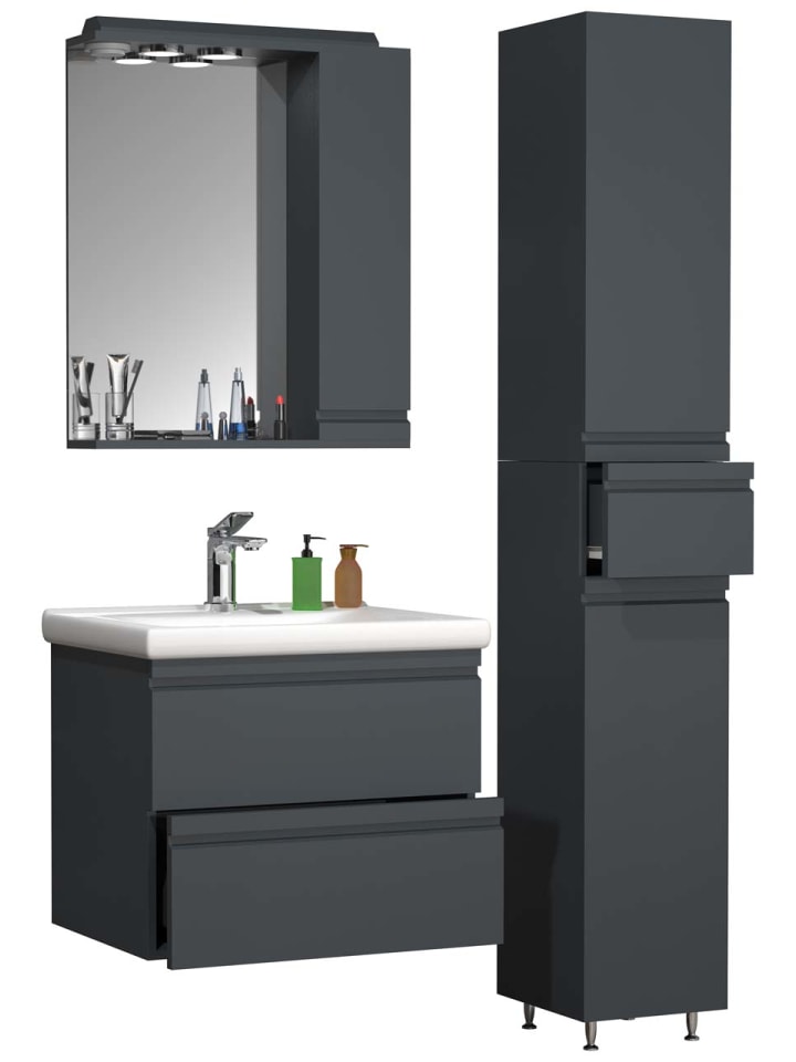 ebuy24 Badmöbelset SiloraL Anthrazit 90 x 46 cm günstig kaufen onesize