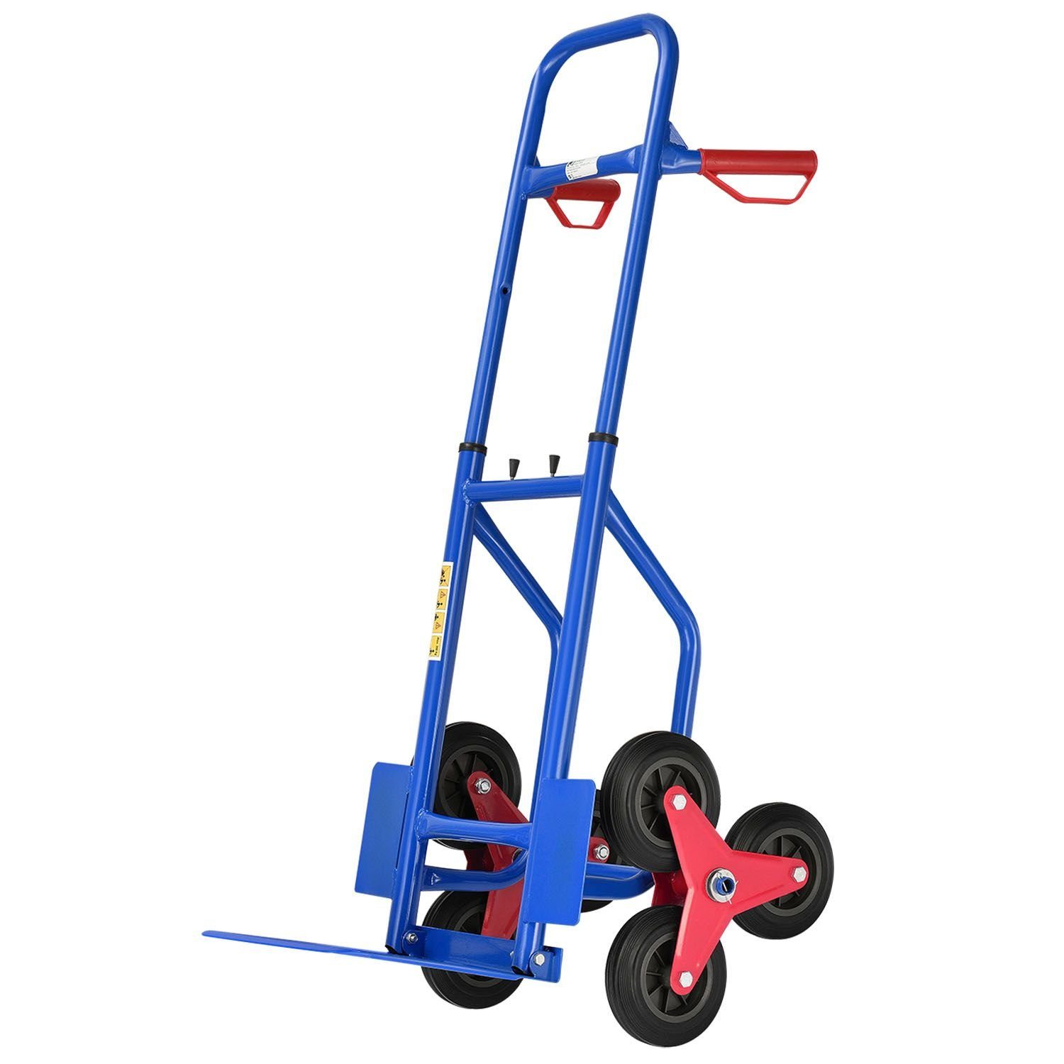 Juskys Treppensackkarre Treppensackkarre, klappbar Treppensteiger, Hartgummireifen, Stahlrahmen, bis 100 kg