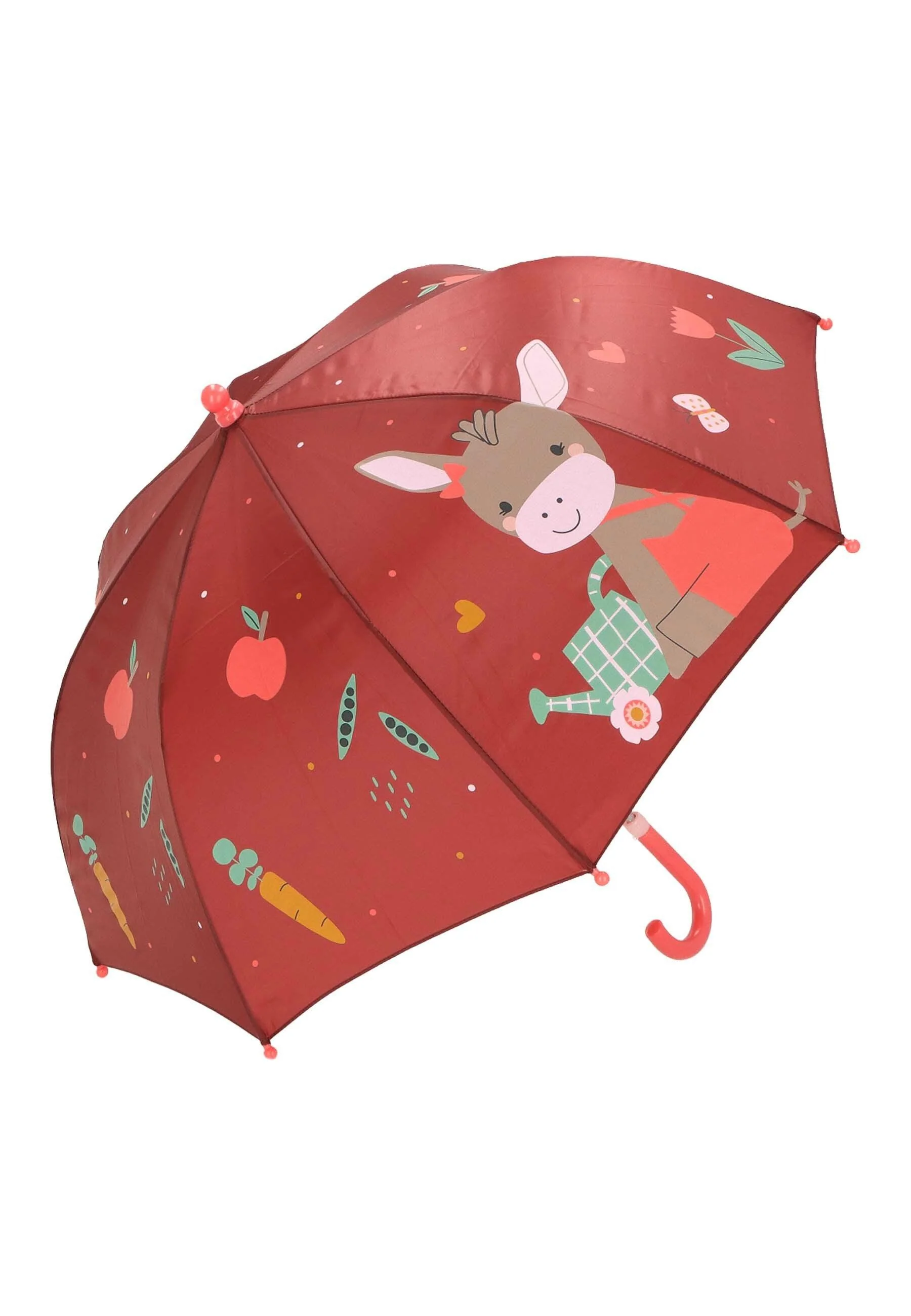 Kinder Regenschirm Esel Emmily in Dunkelrot