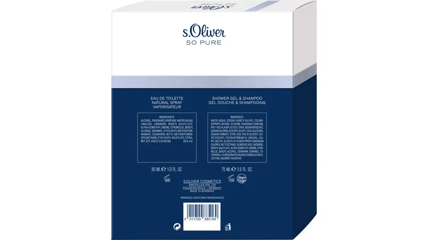 s.Oliver So Pure Men Eau de Toilette Geschenkpackung