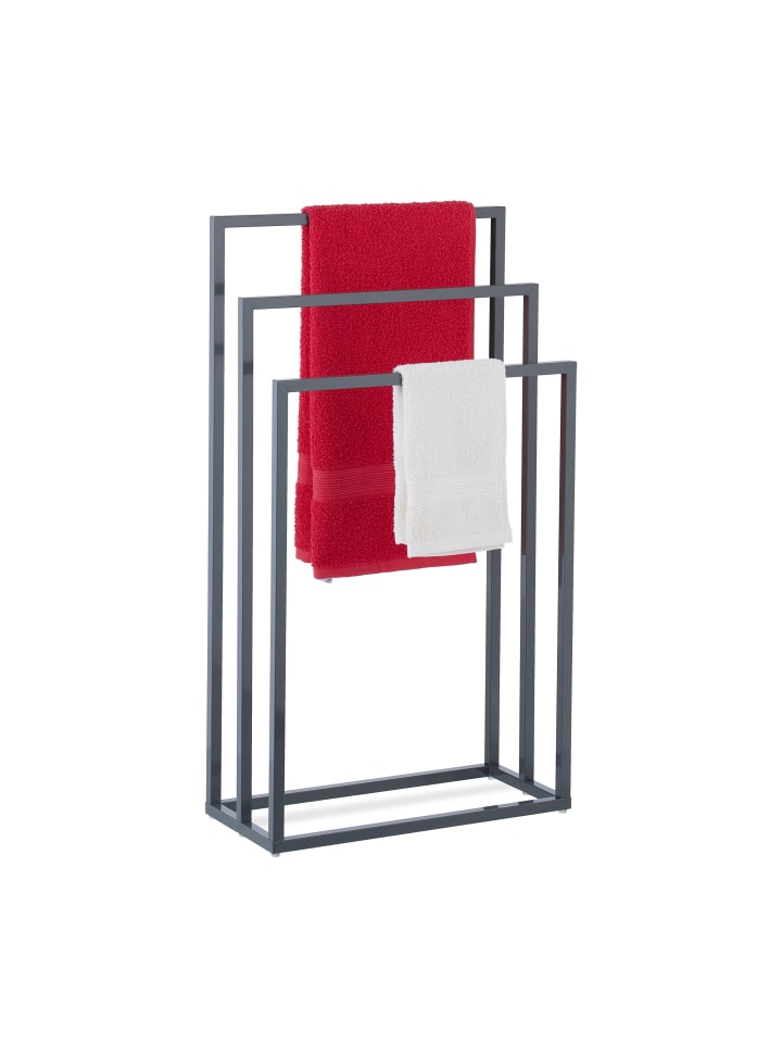 relaxdays Handtuchständer in Anthrazit - (B)46 x (H)83 x (T)21 cm günstig kaufen onesize