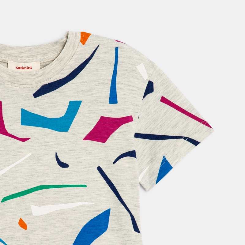 T-shirt garçon jersey inspiration terrazo beige Catimini