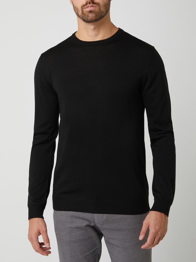 Pullover aus Merinowolle Modell 'Margrate' in schwarz