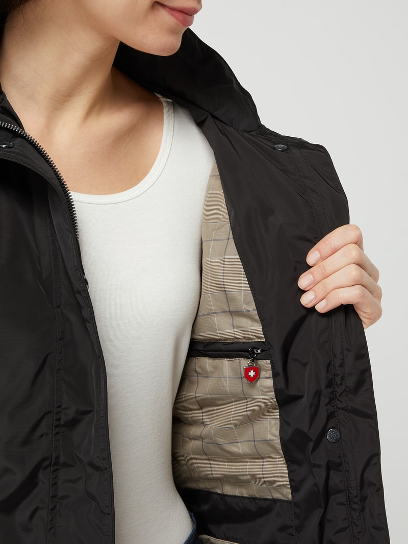 Funktionsjacke mit Label-Applikation Modell 'TOUJOURS 382' in schwarz
