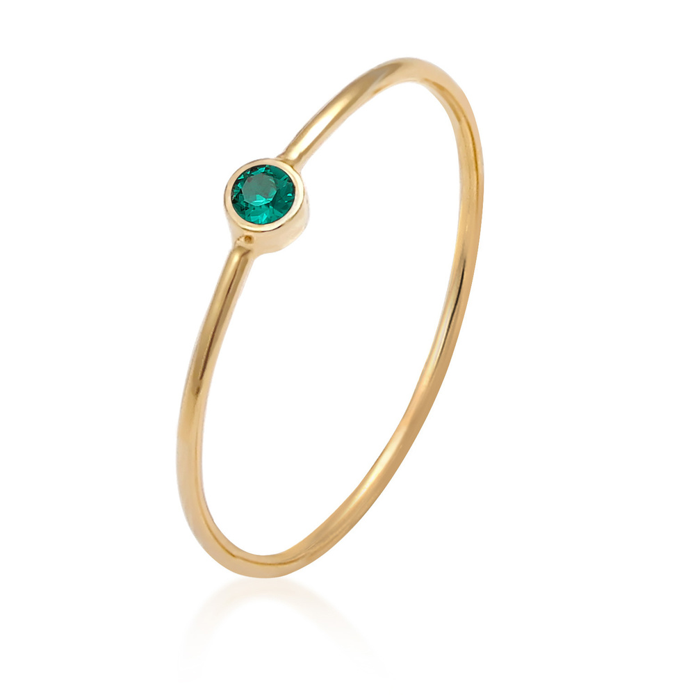 Elli Elli Bague Femmes Solitaire Pile Filigrane avec cristaux Vert en argent sterling  Bague