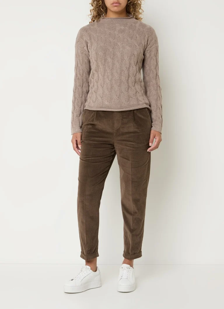 Maglione a collo alto Benetton a trecce in misto cashmere