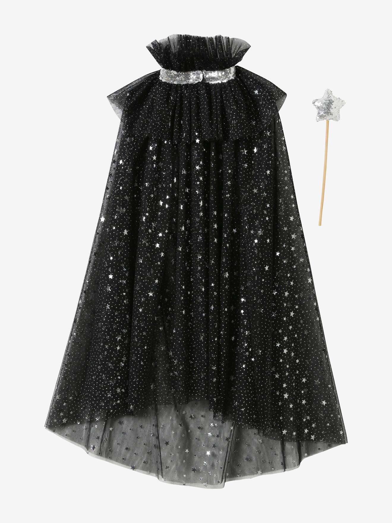 Cape à paillettes + baguette blanc