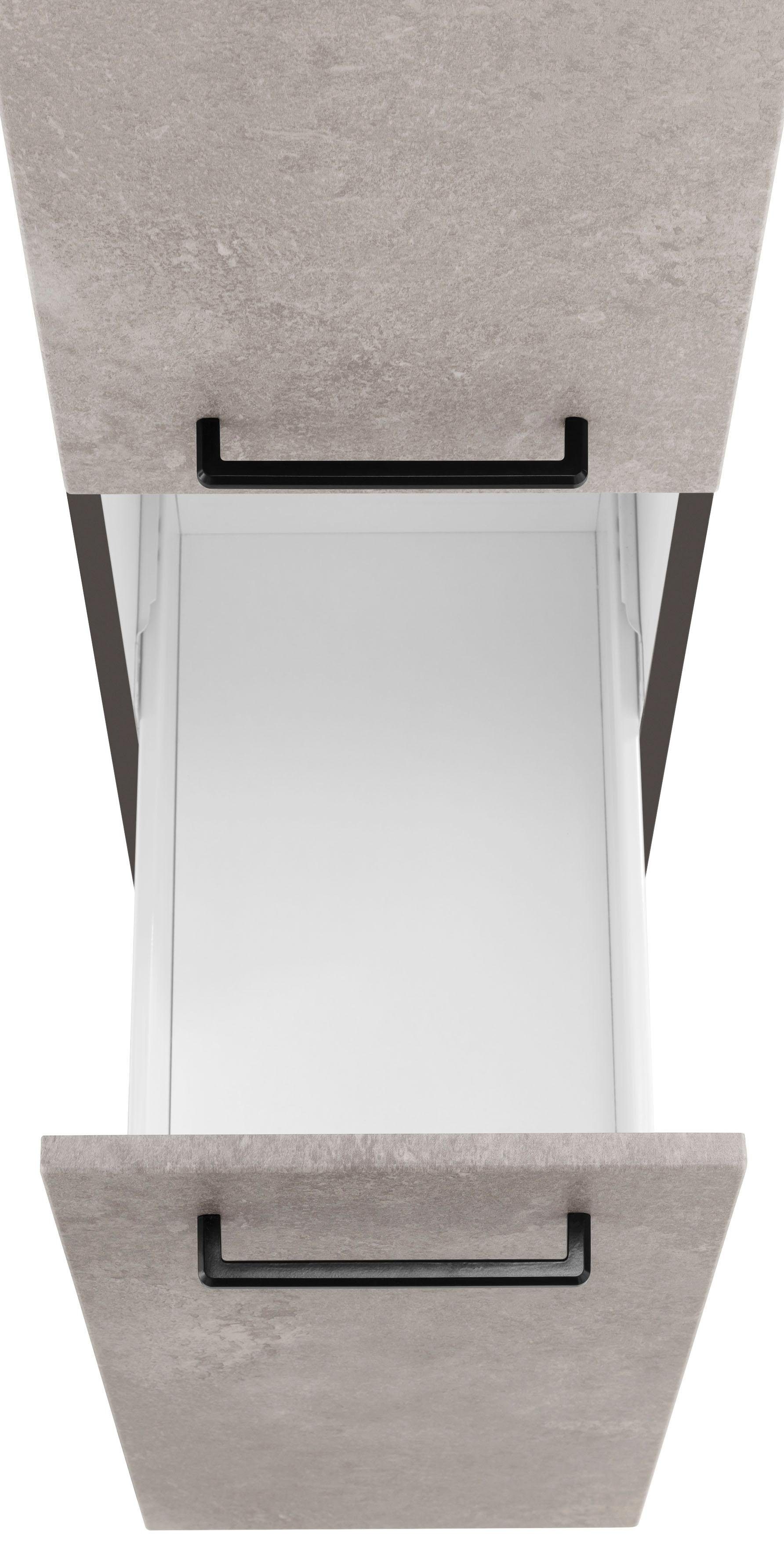 HELD MÖBEL Küchenzeile Tulsa, mit E-Geräten, Breite 380 cm, schwarze Metallgriffe, MDF Fronten